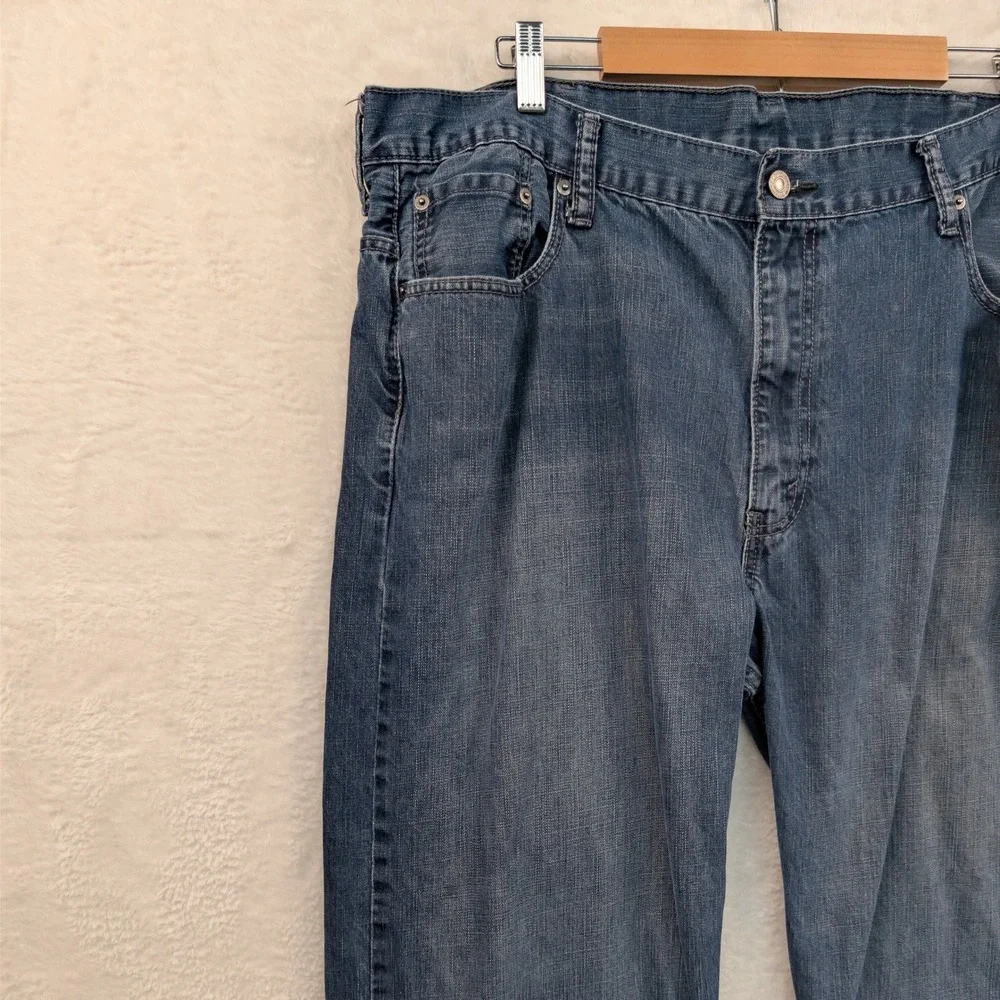Levi Jeans Mens 43x29 Blue 569 Loose Straight Button Fly Red Tab Workwear Skater